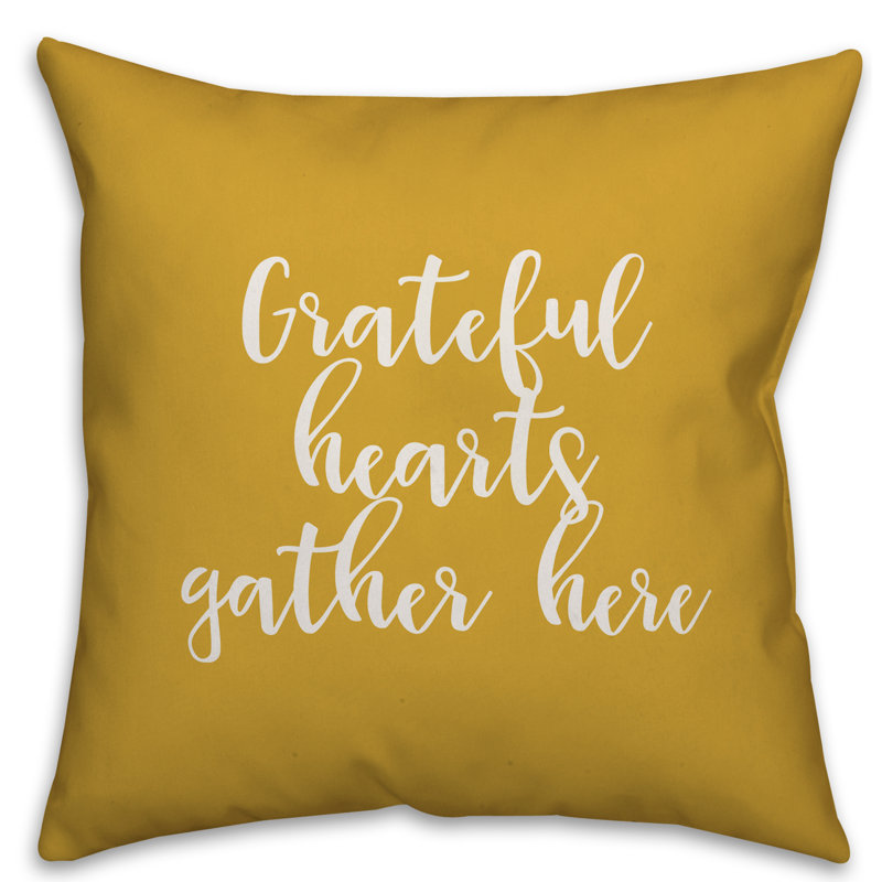 Reversible Throw Pillow, Mustard, Throw Pillow