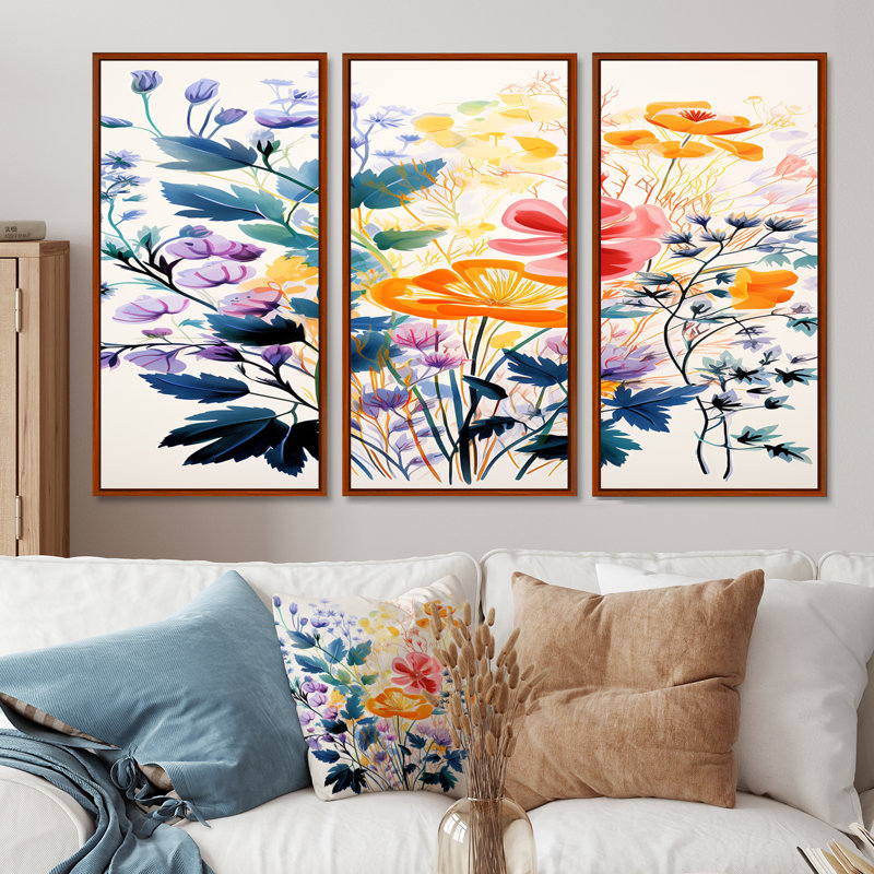 Lorinda - Ensemble d'impressions murales Buttercups, Cadre flottant brun, H 28 po x l 36 po x P 1 po