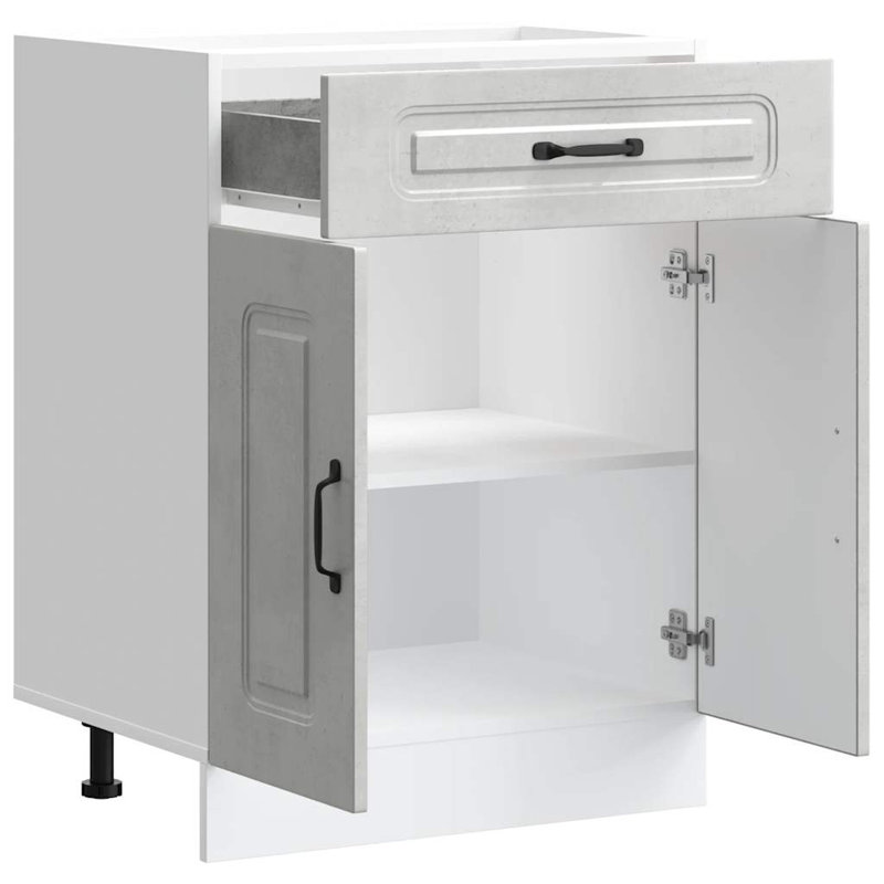 Kitchen Base Cabinet Kalmar Engineered Wood, Concrete Grey