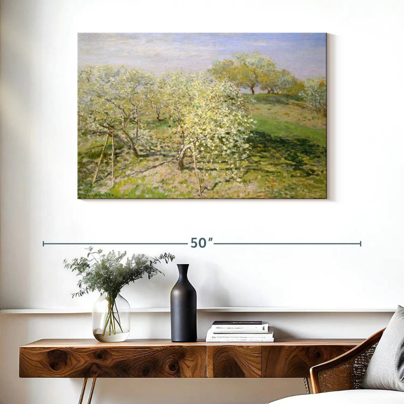 Alvord, arbres fruitiers printaniers en fleurs 1873, H 26 po x l 39 po