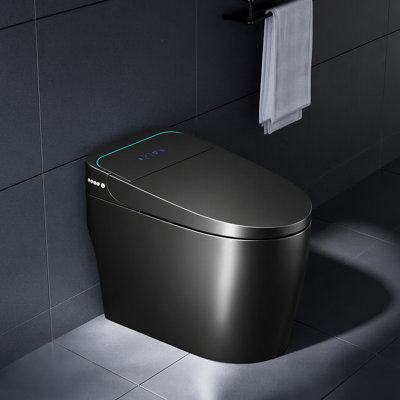 Smart Bidet Toilet Ipx4 Waterproof, Auto Open Close Lid, Powerful Flushing System, Warm Drying Temperature Control, Remote Control Smart Sensor One Piece Smart Toilet