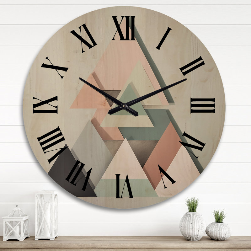 Horloge murale en bois massif Alyxzander, Très grand
