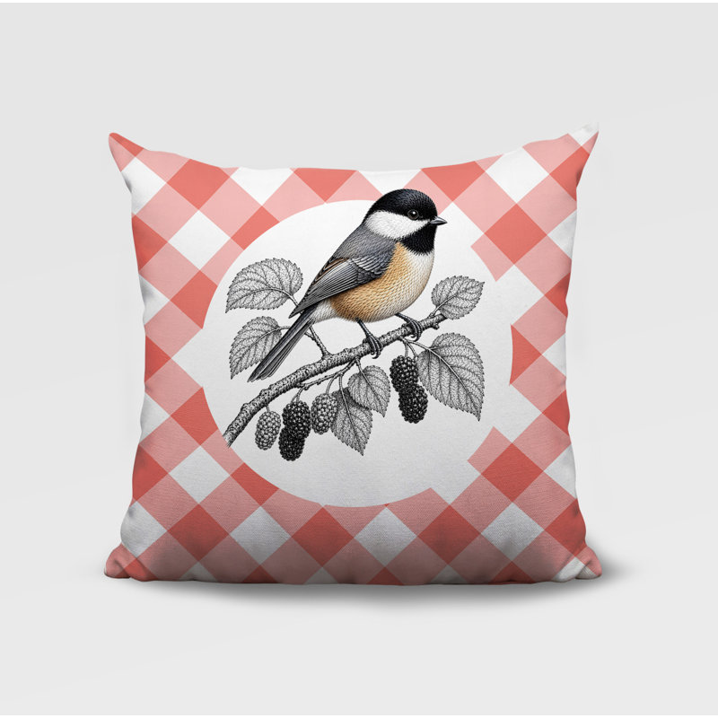 Oreiller réversible intérieur / extérieur Chikadee, 20 x 20, Pêche