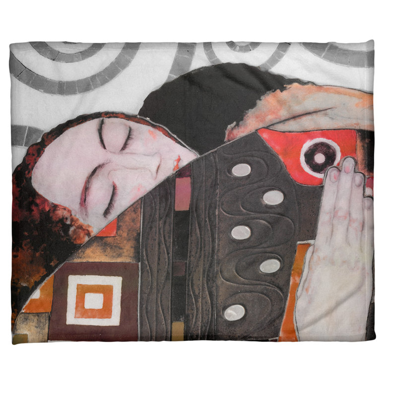 Jeté en molleton Embrace, Rouge / dégradé orange