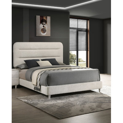 Luxurious Plush Upholstered Design 1Pc Queen Size Panel Bed For A Comfortable And Stylish Bedroom Retreat