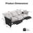 77"Wide Modern Double Layered Chenille and PU Power Recliner Sofa 3 Seater Couch with USB and Type-C Ports,Gray-120843448