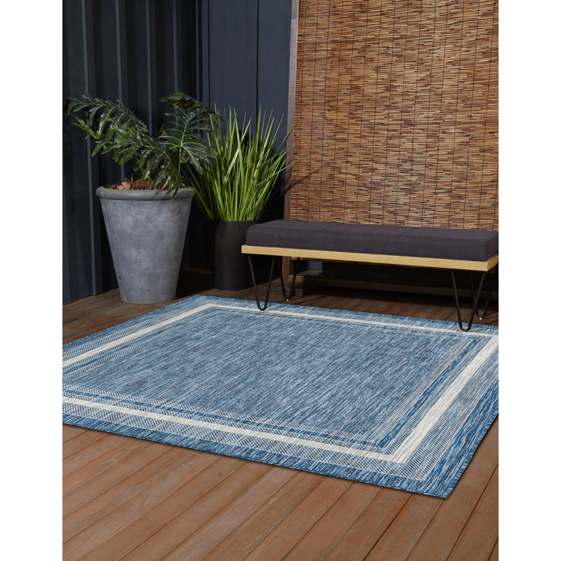 Tapis intérieur / extérieur Sevinc, Blue, Square 5'3"