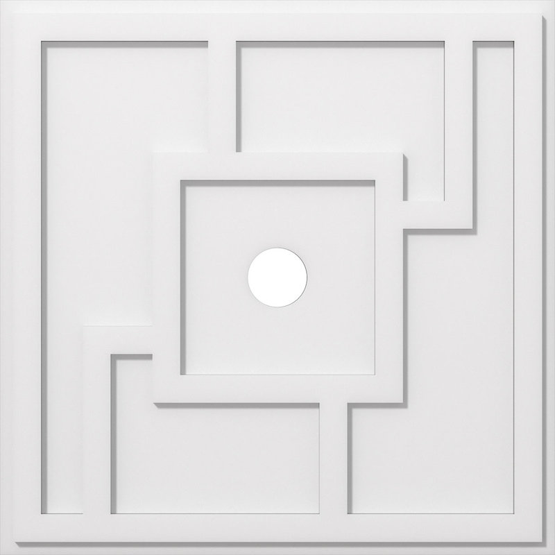 Diamètre intérieur de médaillon contemporain en PVC de 3 po Knox de qualité architecturale, H 28 po x l 28 po x P 1 po