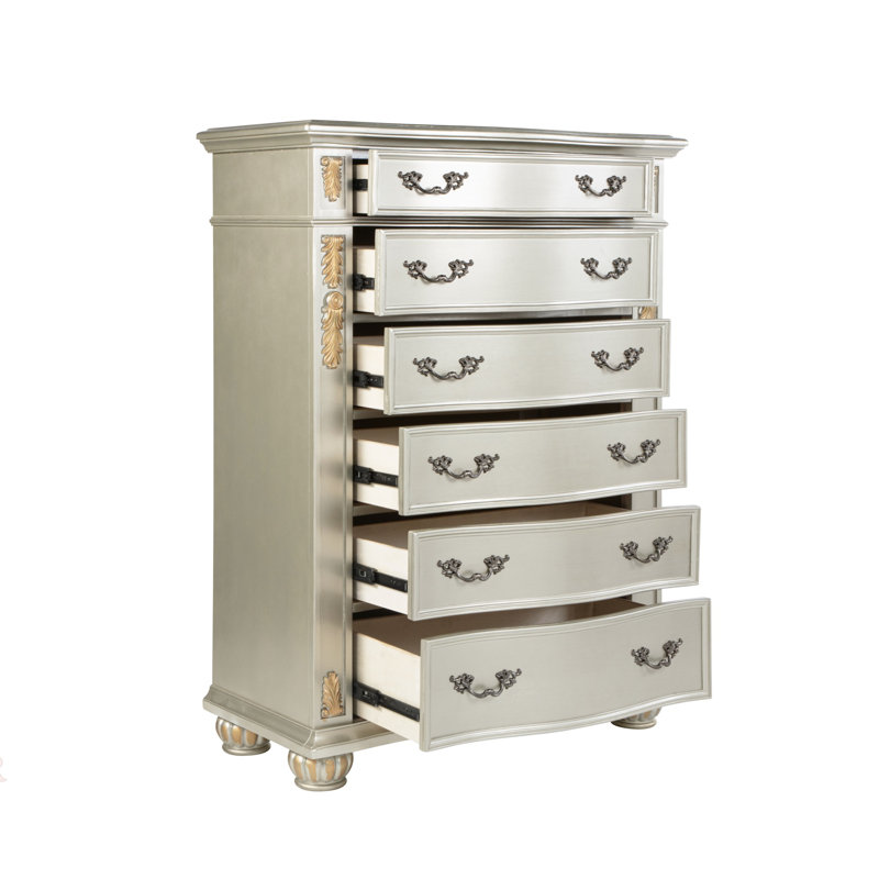 Maximus 6-Drawer Wood Chest, Champagne
