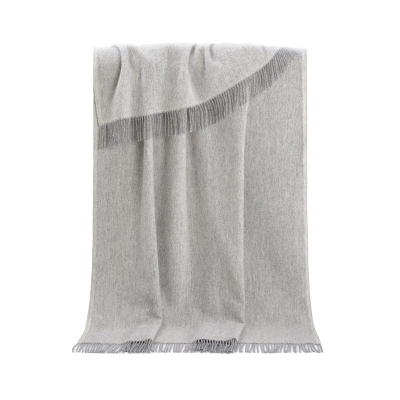 Grey Melange Wool Throw