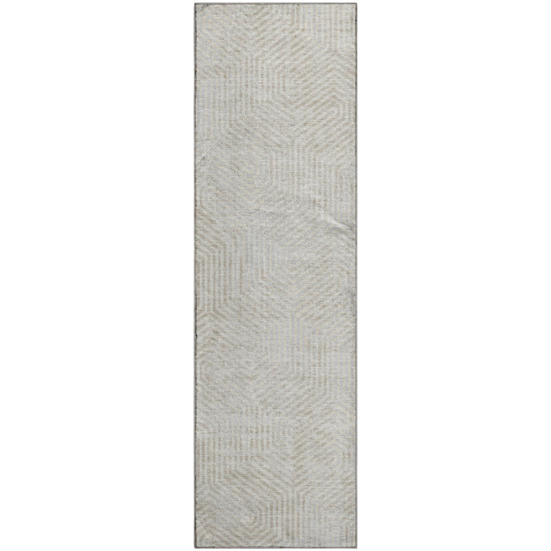 Premium Machine Washable Prisco Ivory Rug, Runner 2'3" x 7'6"