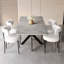 Table de salle à manger extensible pour 4 à 8 personnes. 62,4 po à 78,15 po Gris blanc. Pieds en métal. Chaises sans accoudoirs rembourrées. Espace moderne pour 4 à 8 personnes. Table. Gris + cadre blanc. Coussin polyvalent