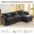 Chenille Upholstered Sectional Sofa Couch with Ottoman-1219246338-1219246343