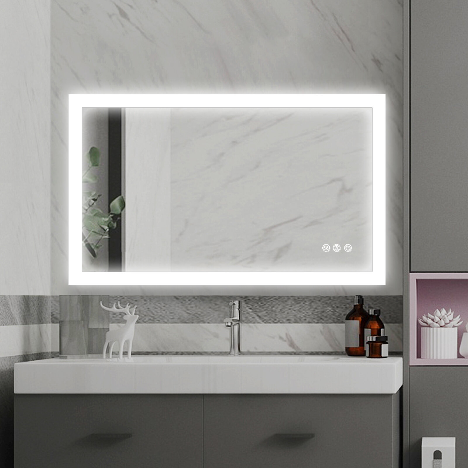 ES-DIY Frameless Lighted Bathroom/Vanity Mirror | Wayfair