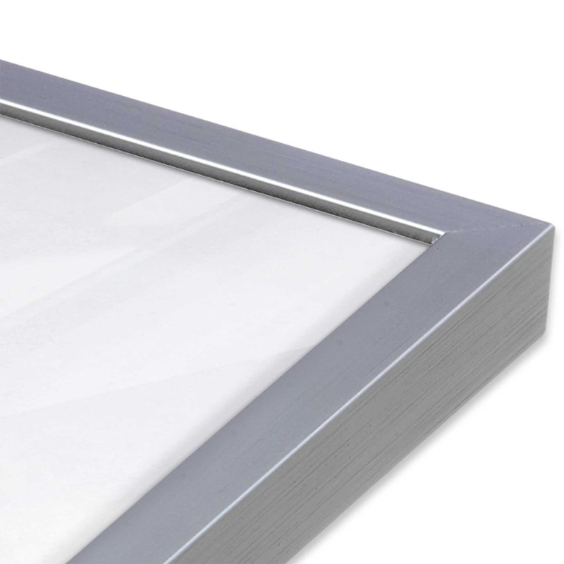 Metallic Rainfall I, 37.25" H x 25.25" W, Open Corner Framed, Polished Chrome