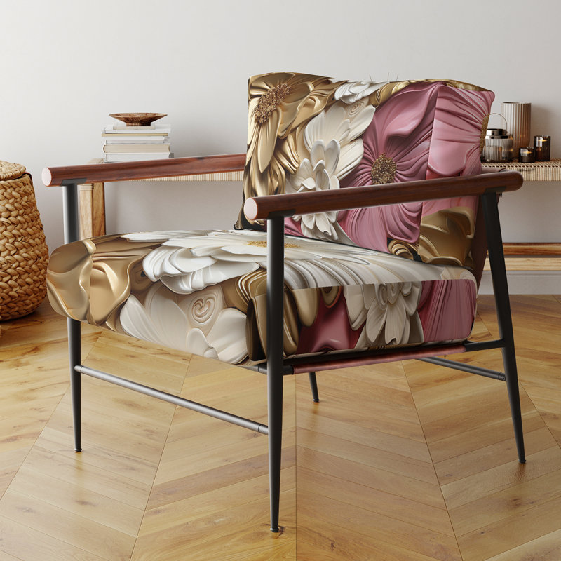 Dahlgreen - Chaise rembourrée d'appoint à formes abstraites, Noir, noir, noir, noir