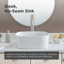 Gerber Cymira 16 po Lavabo de salle de bain doux carré, lavabo en céramique en argile réfractaire émaillée blanche au-dessus du comptoir, cuve d'évier moderne transitionnelle