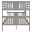 Lit superposé double sur double avec échelle, structure en bois gris, peu encombrant