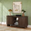 Meuble télé / buffet moderne 2 portes avec tablette centrale (59 x 16 x 30 po), noyer-1713719160-1713719111