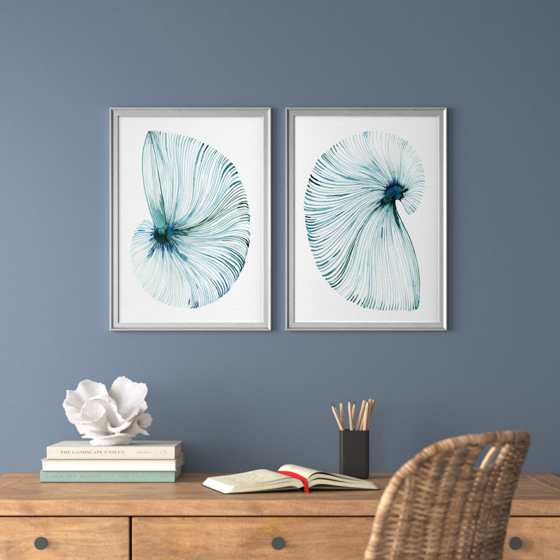 «Eye Of The Ocean I», reproduction d'art 2 pièces, Argent, H 24,5 po x l 37 po x P 1,25 po