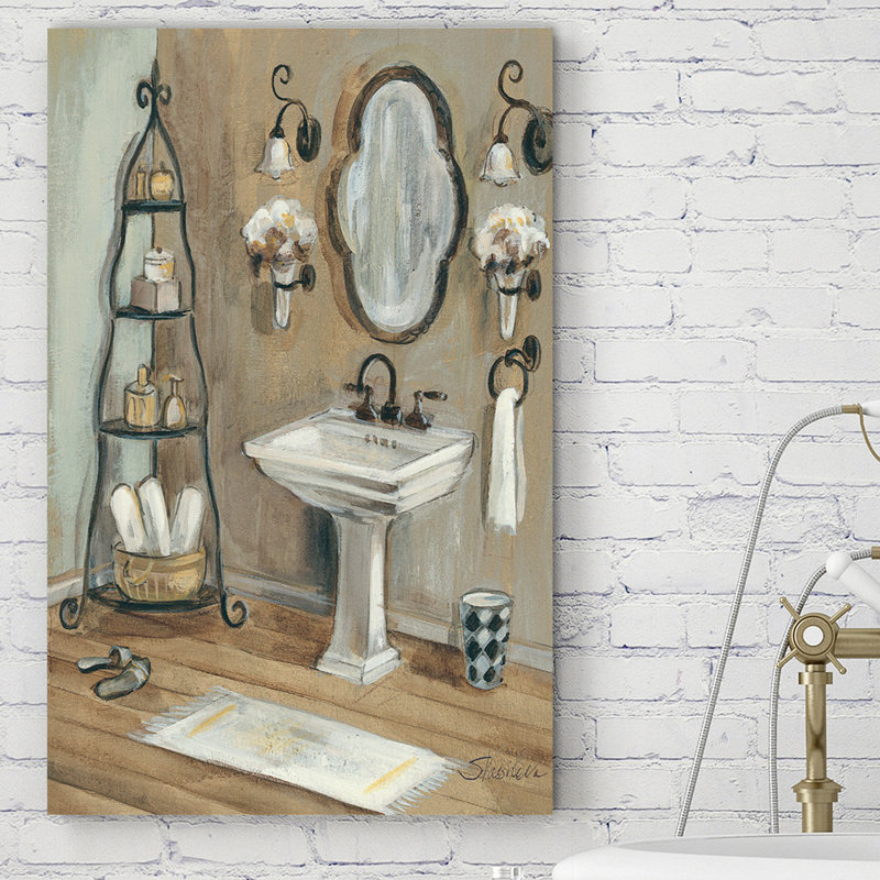 Français bath i, reproduction d’art sur toile tendue, H 30 po x l 18 po