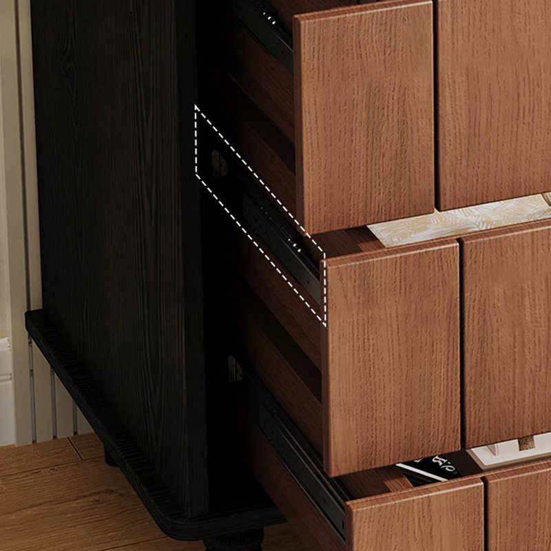Buffet décoratif rétro en bois manufacturé brun-noisette, 55.12