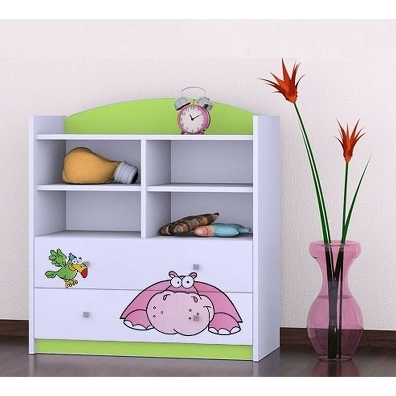 Annalise 96cm H X 86cm W Animals Kids Cube, Green