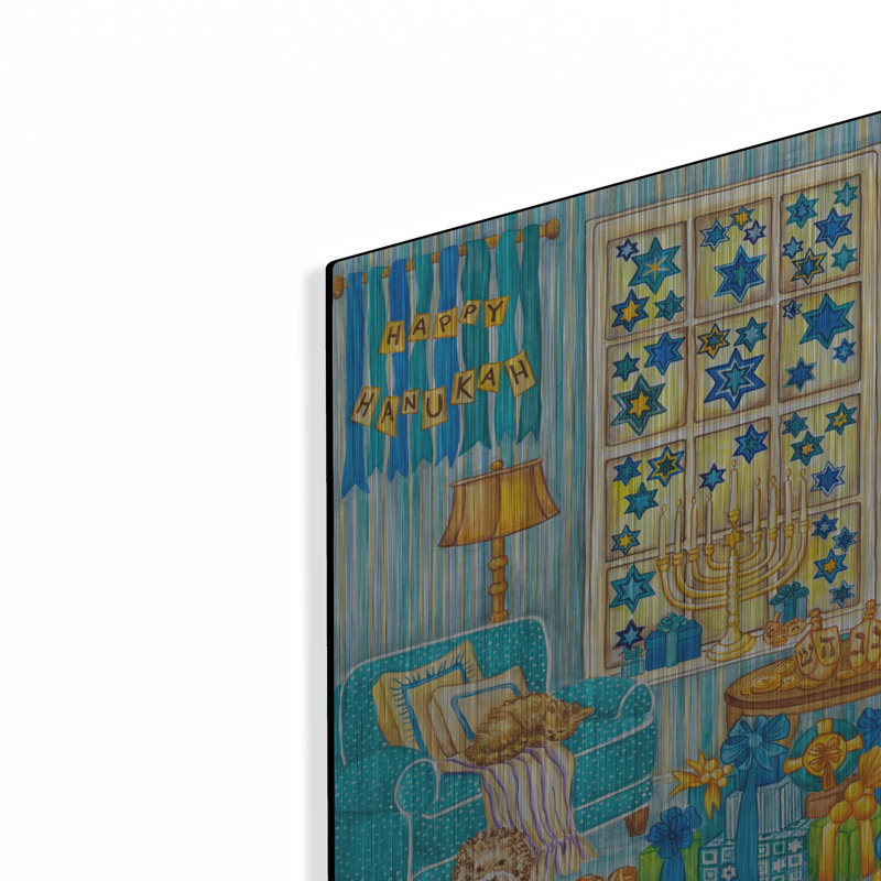 Art mural en métal Winston Porter «Hanukah Living Room» par Andrea Strongwater, H 12 po x l 16 po