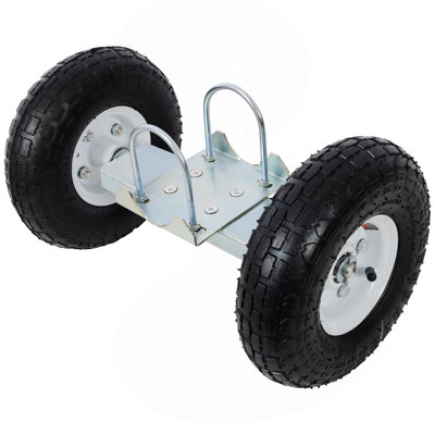 Dual Gate Wheel 10" Pneumatic Tires, Zinc Plated Finishing. Heavy Duty For Driveway Chain Link Fence, Gate Supporter Wheel Caster For Metal Tube Gates, Gate Helper Wheel For Swing Sliding Gate, 300Lb