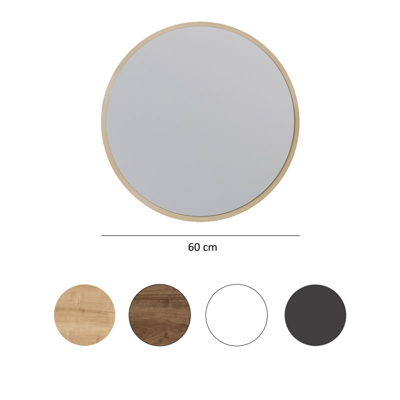 Miroir décoratif beige, 23,6 po x 23,6 po | Cadre 100% panneau dur, épaisseur: 0,8 po | Conception moderne de couleur unie, parfaite pour la décoration intérieure et les élégances | Miroir rond avec finition élégante