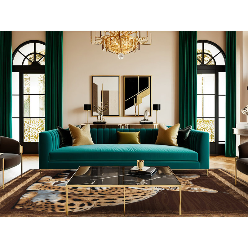 Washable Savannah Cats Area Rug, Rectangle 4' x 6'