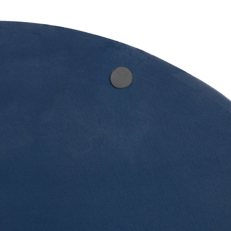 Norvan 18'' W Round Decorative Tray , Navy Blue/Gold, 3.25" H x 18" W x 18" D