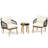 Corrigan Studio® 3 Piece Patio Chair Set Wicker Chair & Side Table Set w/ Soft Cushions & Tempered Glass Tabletop