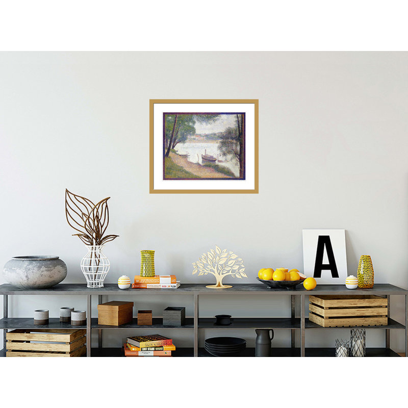 «Gray Weather Grand Jatte» par Georges Seurat, impression giclée sur cadre, H 23,5 po x l 27,23 po