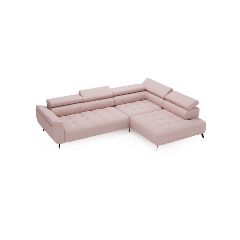 Temecia 3 Seater Corner Sofa , Left Hand Facing, Pink