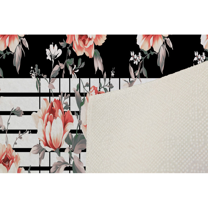 Premium Hall Carpet, 3.3 x 6.6 Feet, 100% Polyester, 0.3 in Pile Height | Antibacterial, Non-Slip Underside, Machine Washable | Elegant 3D Digital Print Design, Perfect for Entryways & Living Rooms