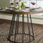 Pine Round Solid Wood Top Metal Base Dining Table