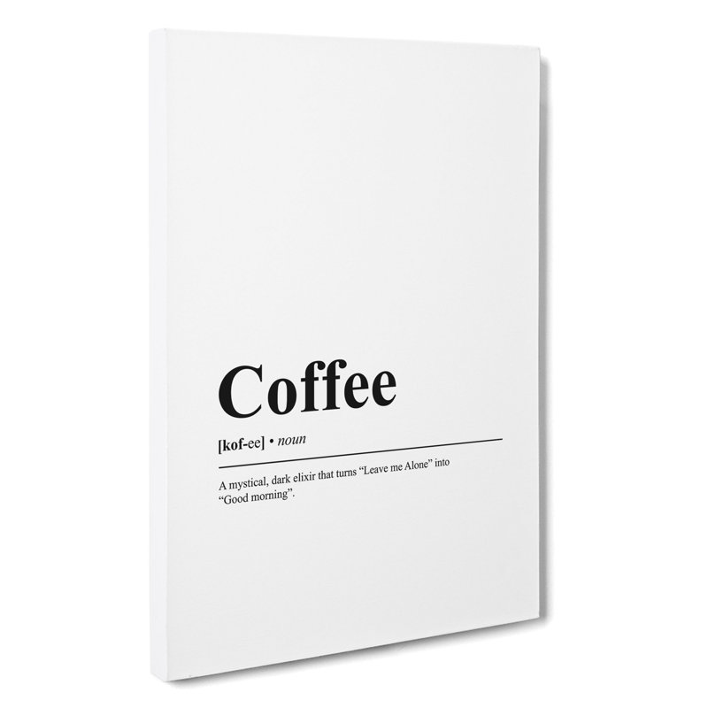 Dictionary Coffee - Wrapped Canvas, 50cm H x 35cm W x 3cm D