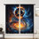 2 pièces Cosmic Soccer Ball tourbillonnant des rideaux de galaxie, décoration de chambre artistique filtrant les rideaux de fenêtre pour le salon, cuisine de chambre à coucher, décor de jeu