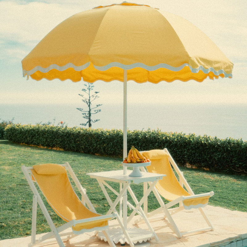 Patio 90'' W Umbrella, Yellow/White