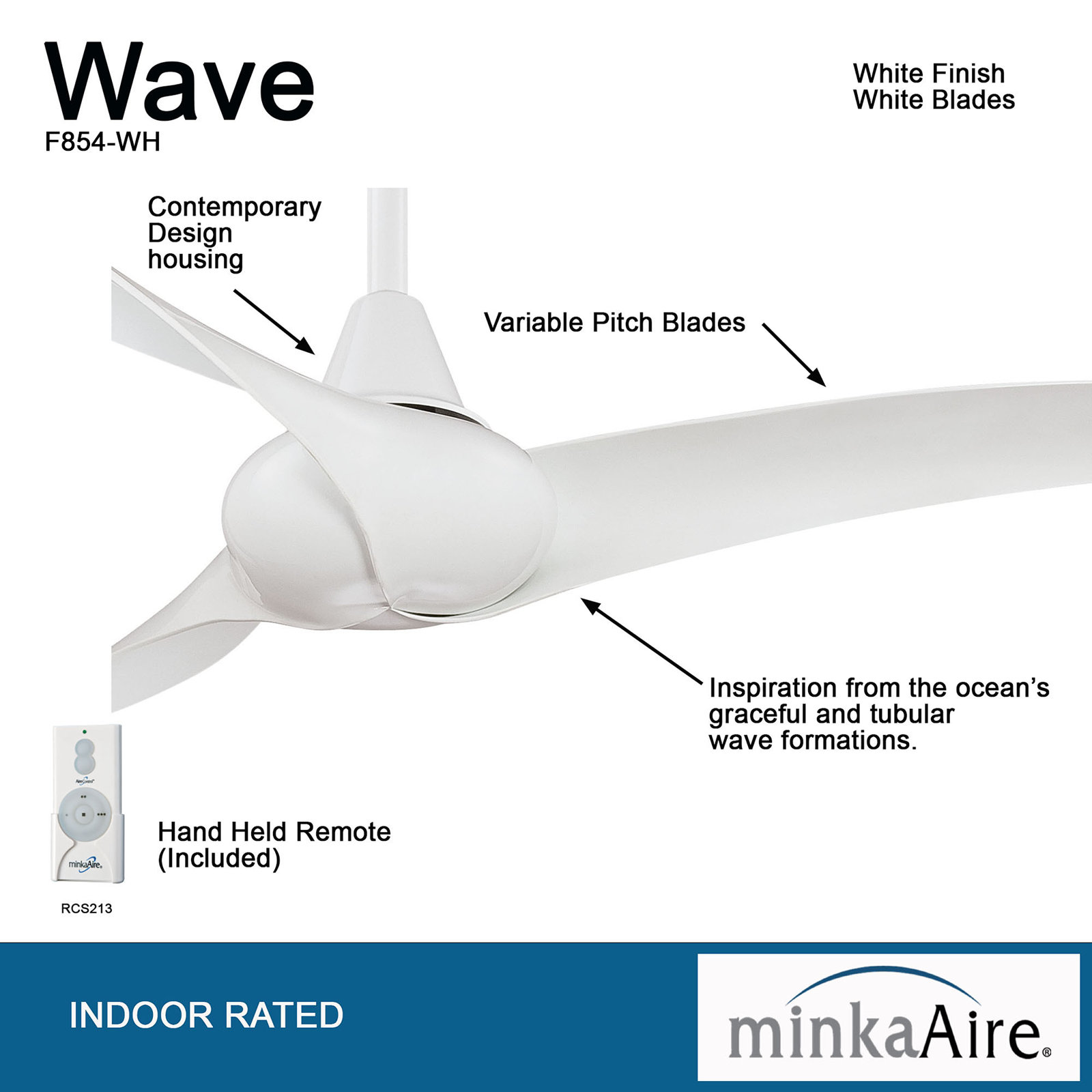 44" Ceiling Fan with LED Light Kit, White
