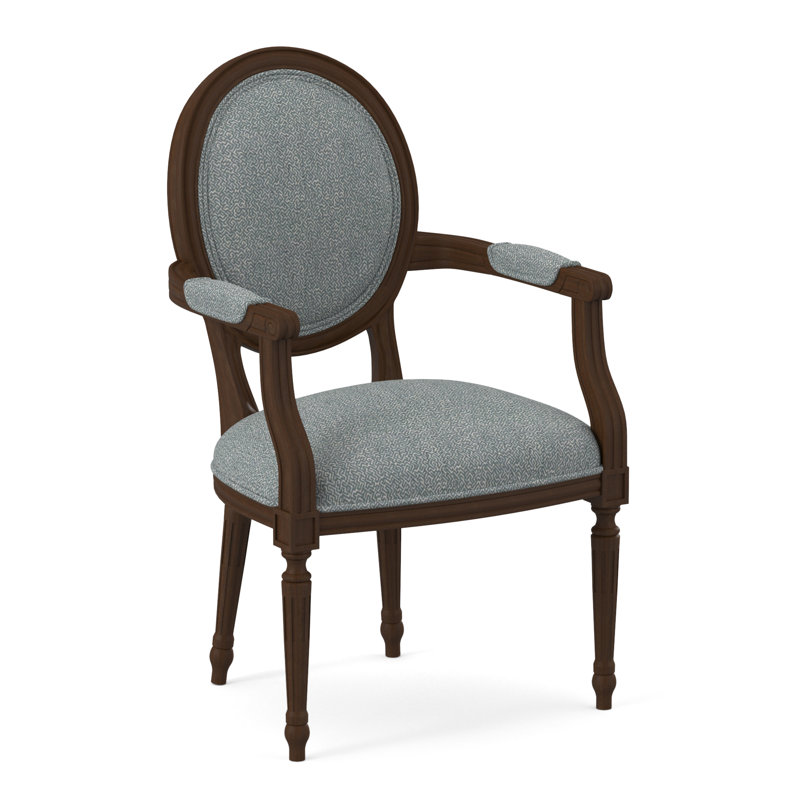 Chaise avec accoudoirs en tissu Dauphin, Noyer noir, Cyan maya