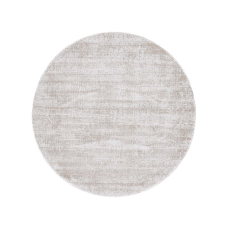 Ava Hand Knotted Cream Rug, Round 80cm