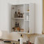 Une armoire à miroir en MDF blanc, un miroir de salle de bain, une armoire à miroir en MDF, un miroir de salle de bain mural séparé pour le rangement et pour économiser de l'espace