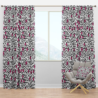 Panneau de rideau simple semi-diaphane avec passe-tringle Mid-Century