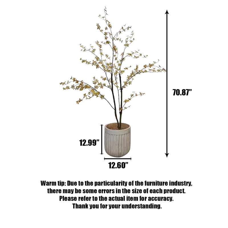 Artificial Wheat Straw Leaf Bell False Tree, 70.87" H x 43.31" W x 43.31" D