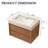 30" Wall Mounted Vanity With Travertine Sintered Stone Top &  Undermount Basin & Striped Wood Drawers, Pre-Assembled-1164838719
