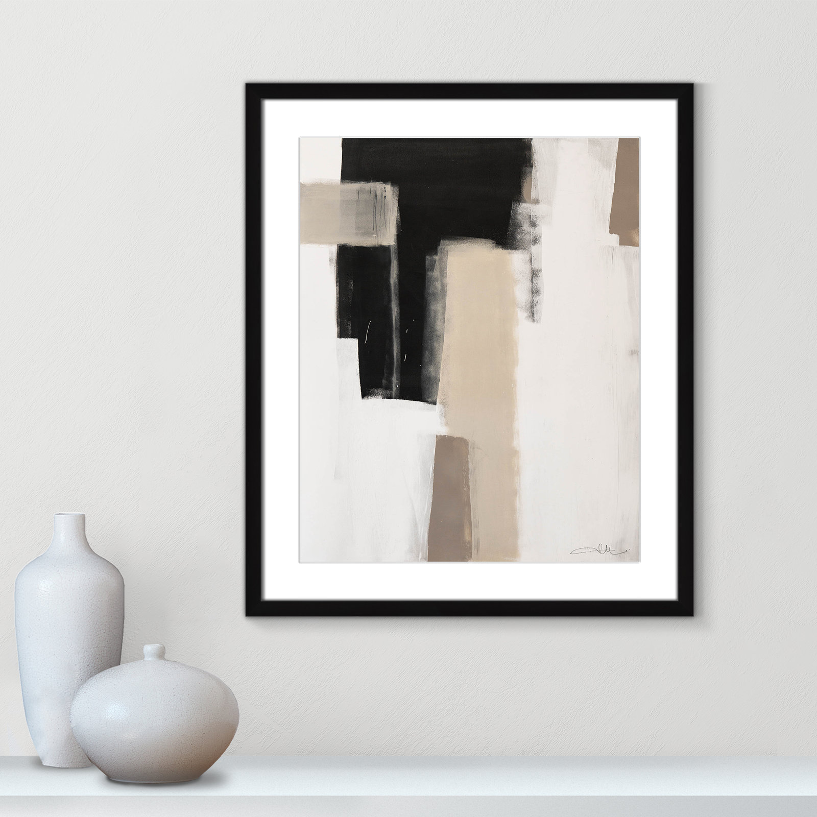 Giverny Earth Scapes I Print, Black Single Picture Frame, Yes, 25.5" H x 21.5" W x 1.25" D