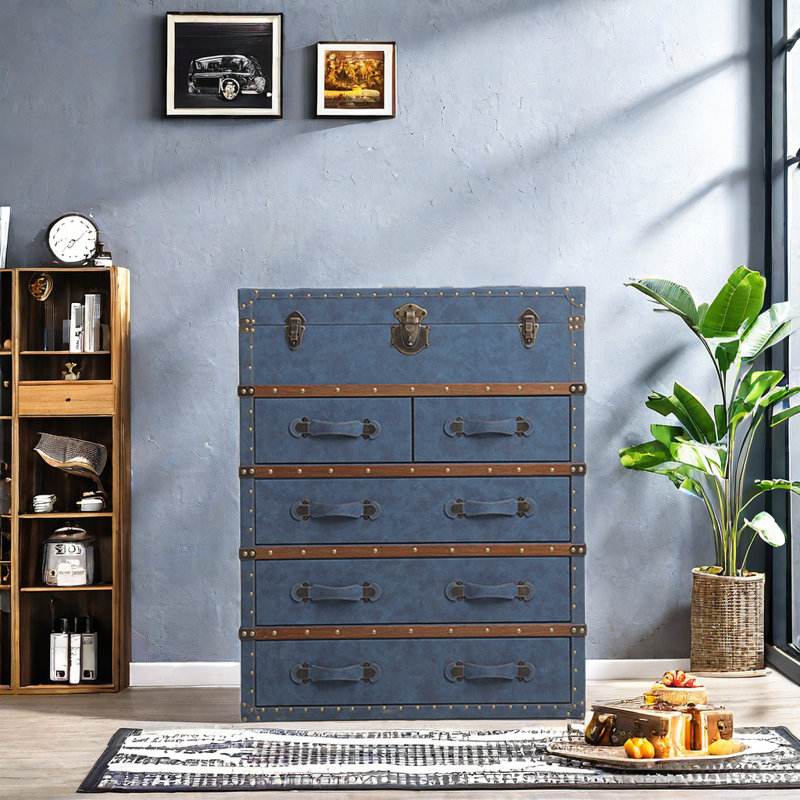 Syeisha 31.49'' Sideboard, Blue/Brown