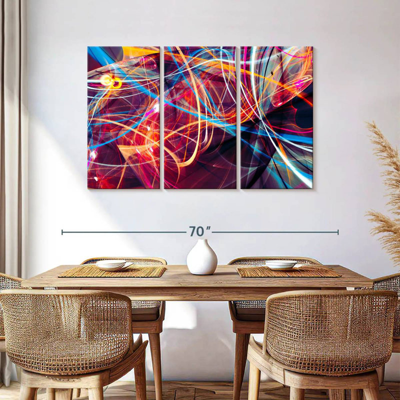 Neon Light Streams, 36" H x 57" W